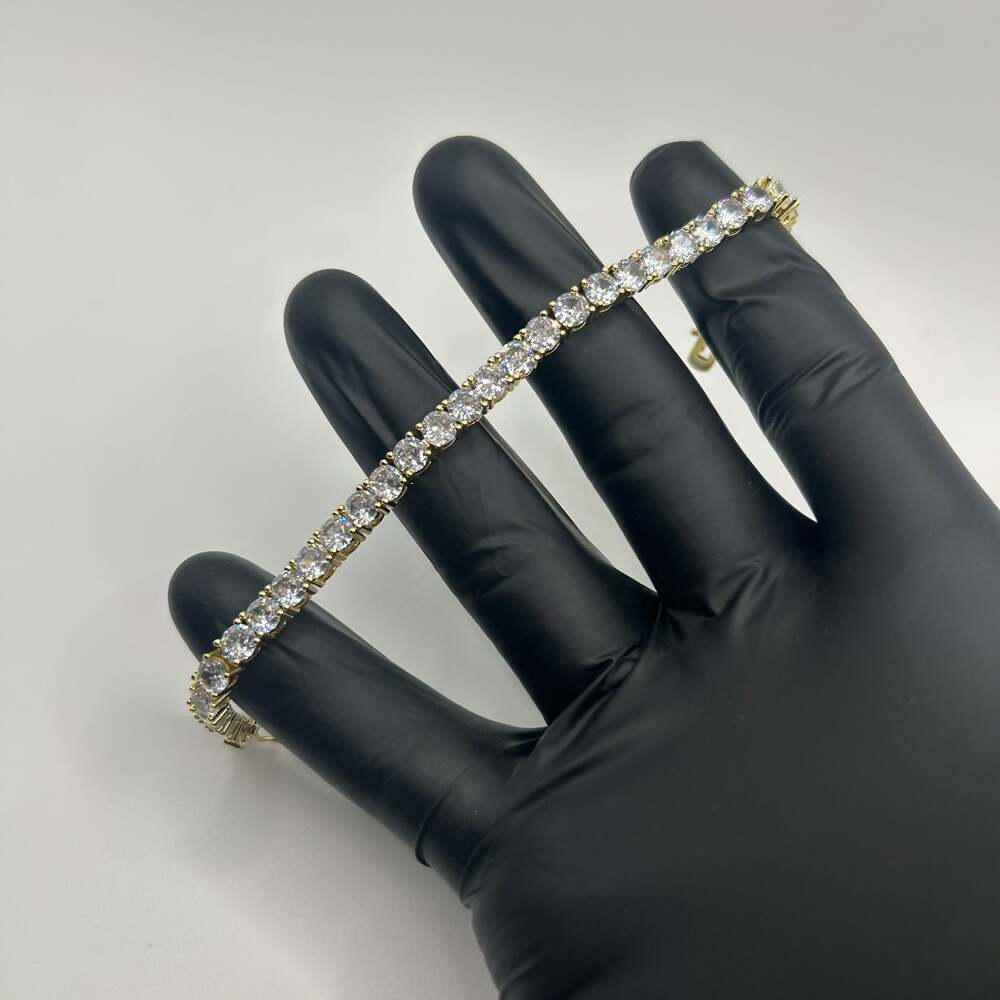 Moissanite Tennis Bracelet Gold 5mm 7 Inch Brand New VVS1 Shine No Pass
